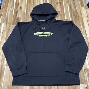Army Black Knights West Point Hoodie Mens M Black Under Armour Fleece College